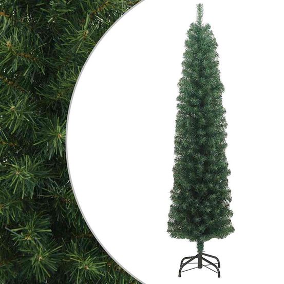 Sapin de noël artificiel mince en pvc pour petits espaces 180 cm vert