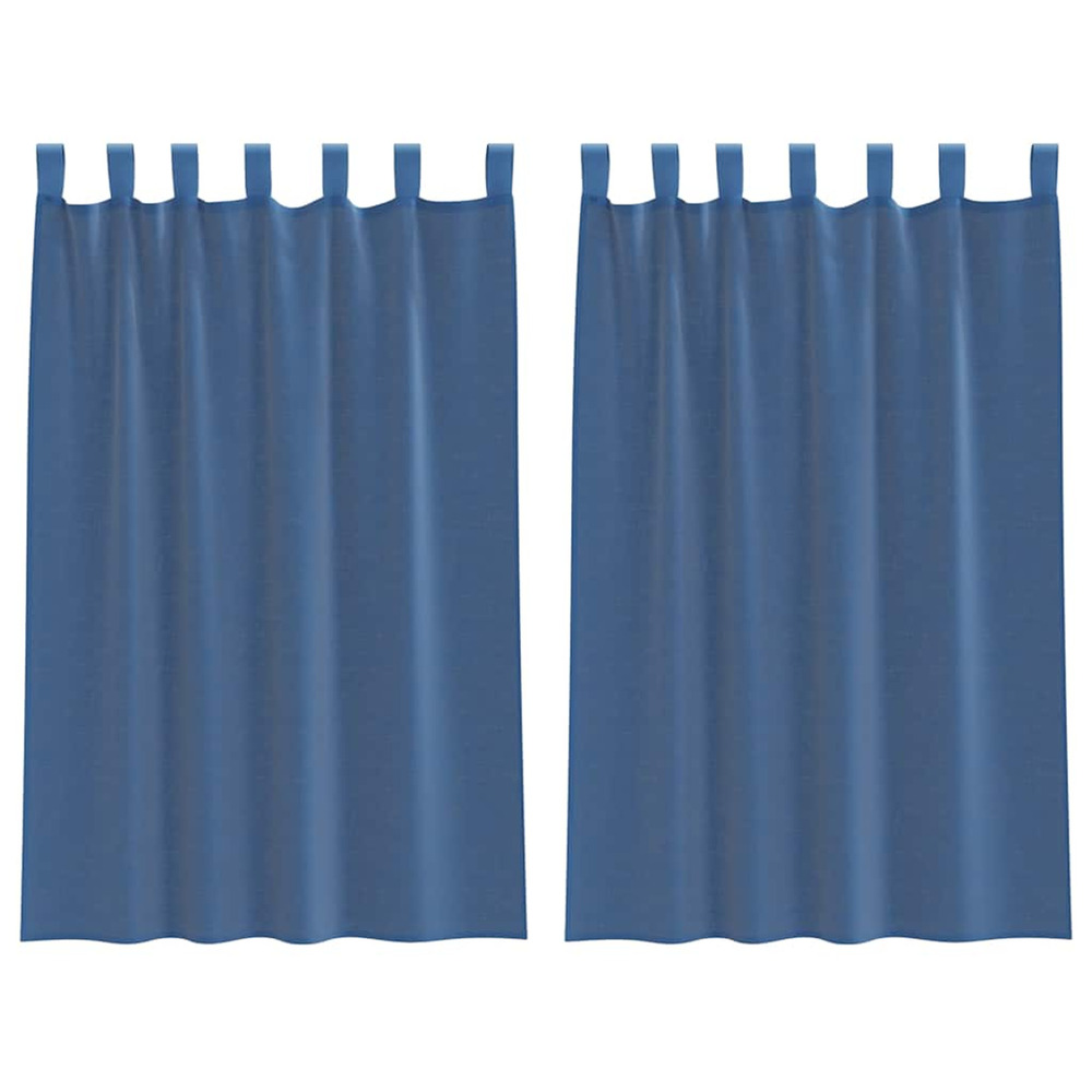 Rideaux en voile avec boucles 2 pcs bleu royal 140x175 cm