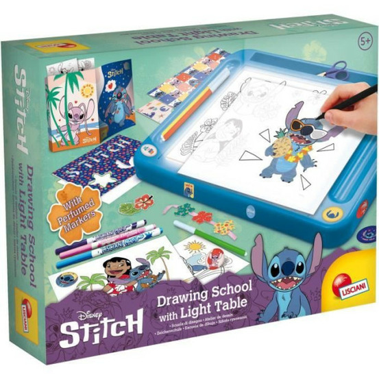 Kit de dessin - liscianigiochi - stitch - table lumineuse - modeles, feutres