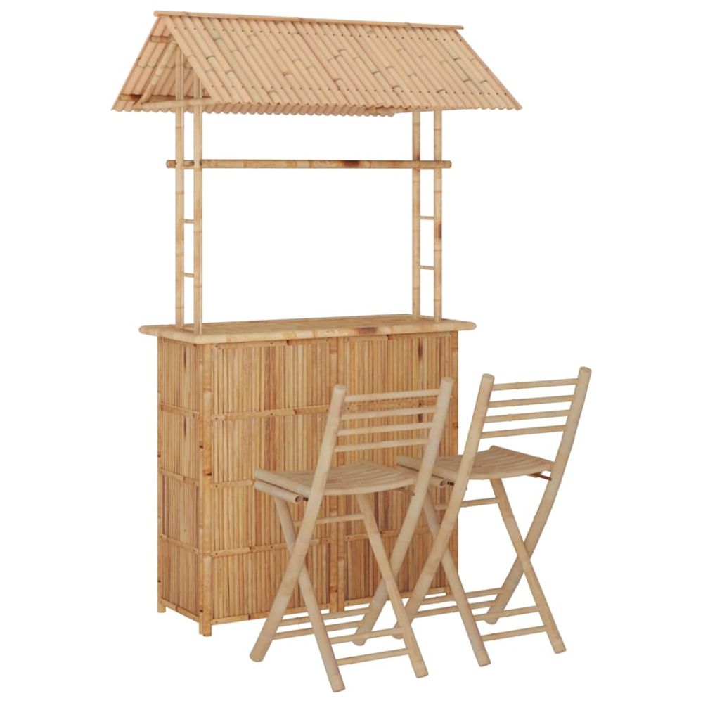 Mobilier de bar 3 pcs bambou