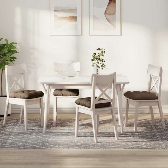 Coussins de siège 4 pcs marron 40 x 40 x 12 cm tissu