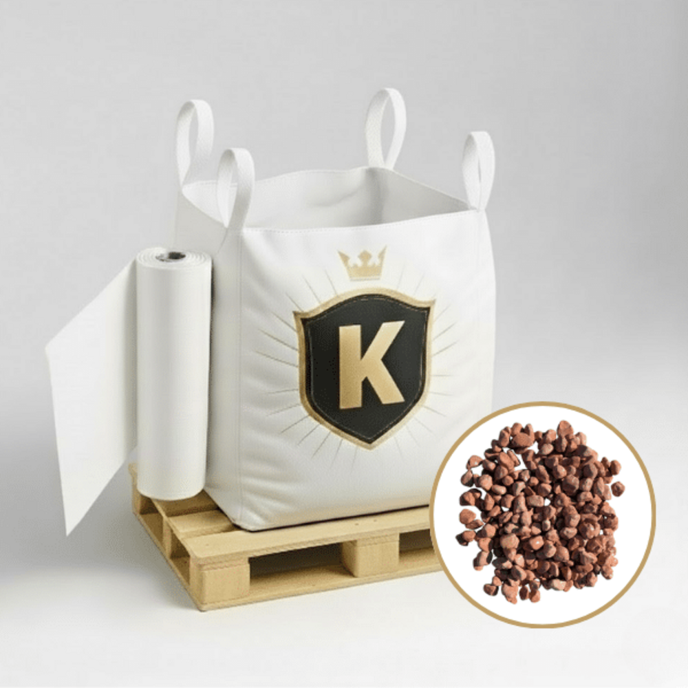 Kit galets rose + géotextile = 1 big bag galet de marbre rose 12/25 1.5t [environ 20m2 sur 5cm d'épaisseur] + 1 géotextile 25m2