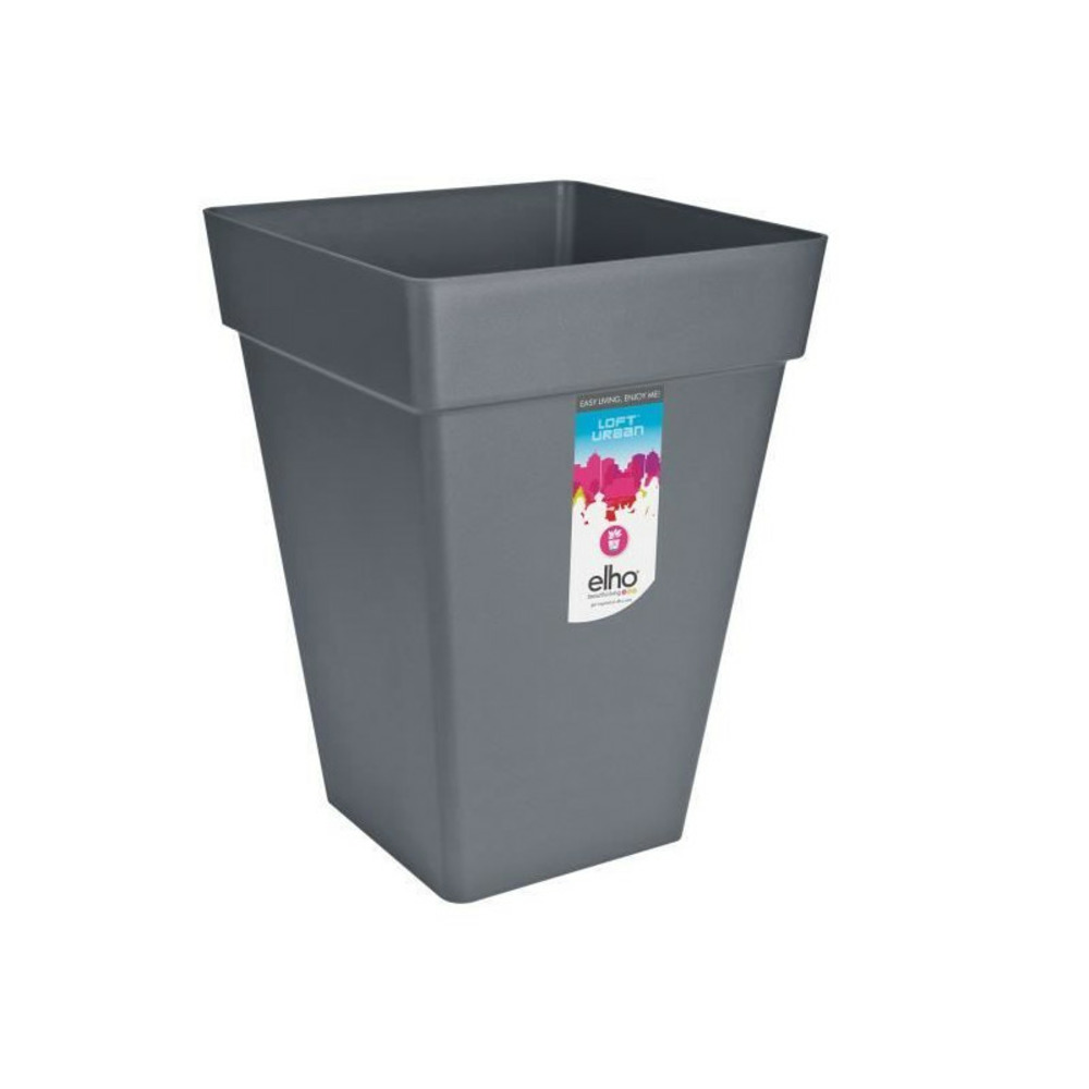 Loft urban bac à fleurs carré haut 30 - noir ø 29 x 41 cm