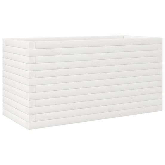 Jardinière blanc 90x40x45,5 cm bois de pin massif