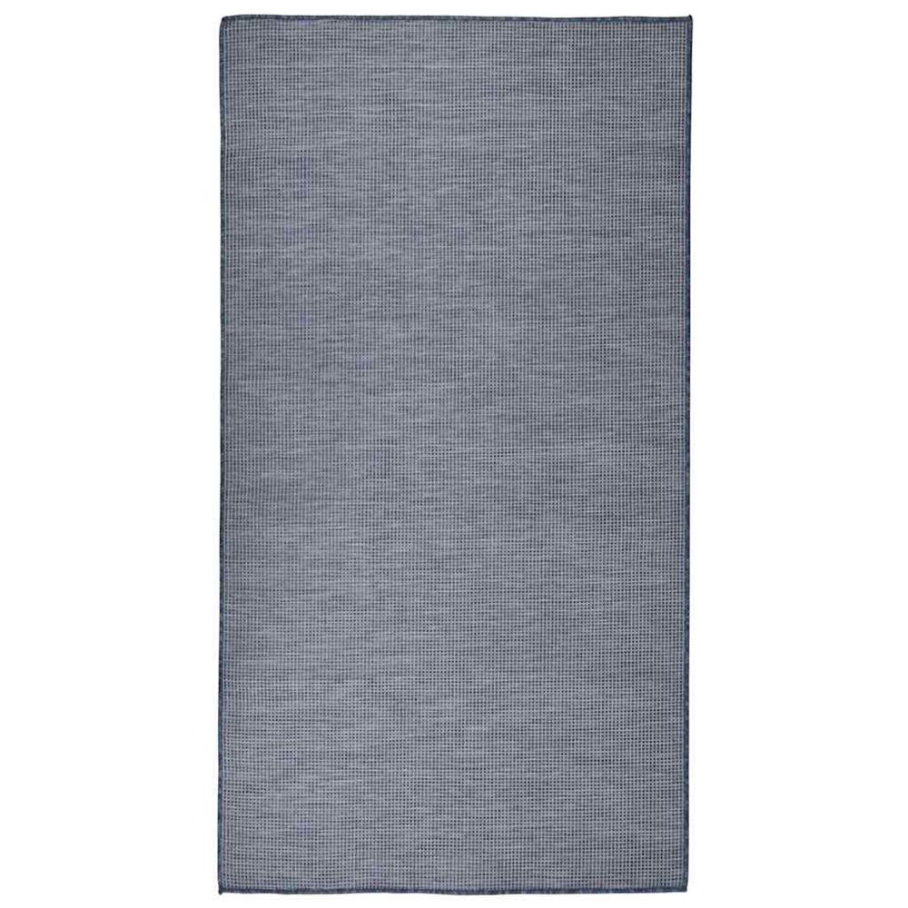 Tapis à tissage plat d'extérieur 80x150 cm bleu