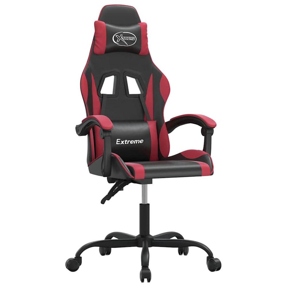 Chaise de jeu noir et rouge bordeaux similicuir