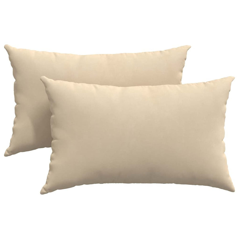 Coussins de canapé 2 pcs crème 50 x 30 cm tissu