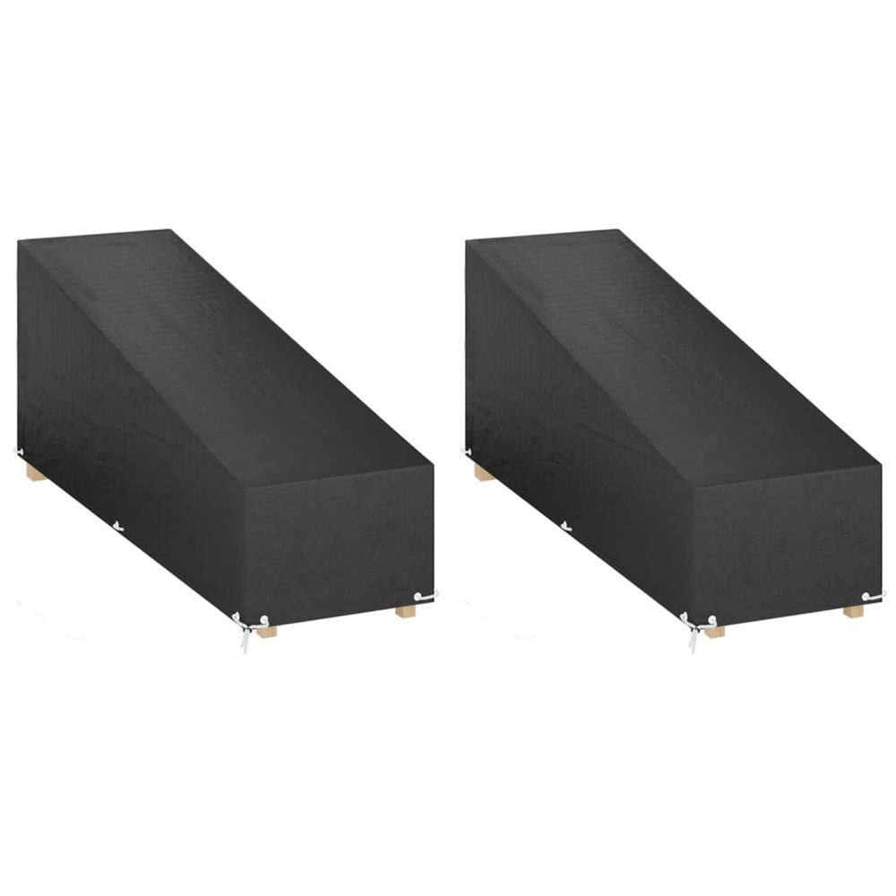 Housses pour chaise longue 2 pcs 12 œillets 205x75x40/70 cm pe bain de soleil