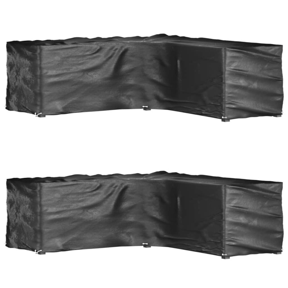 Housses de salon de jardin en forme de l 2 pcs 16 œillets