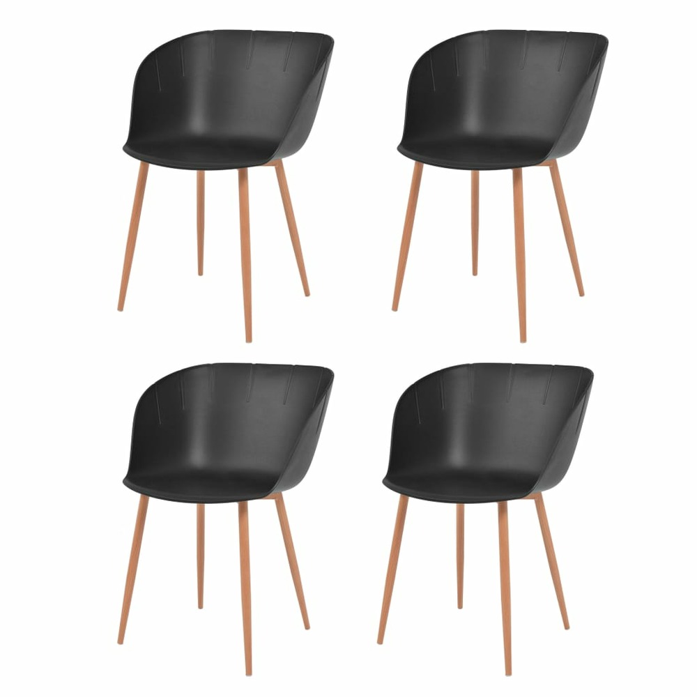 Chaises de salle à manger 4 pcs noir plastique