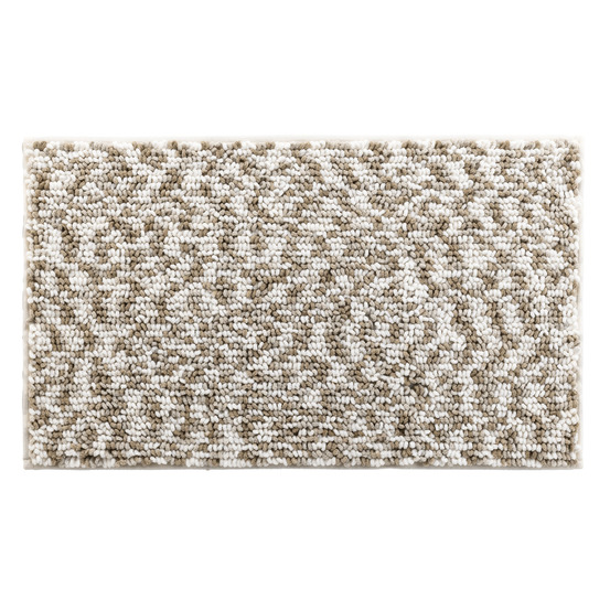 Tapis de bain microfibre 45 x 75 cm frizza blanc/sable