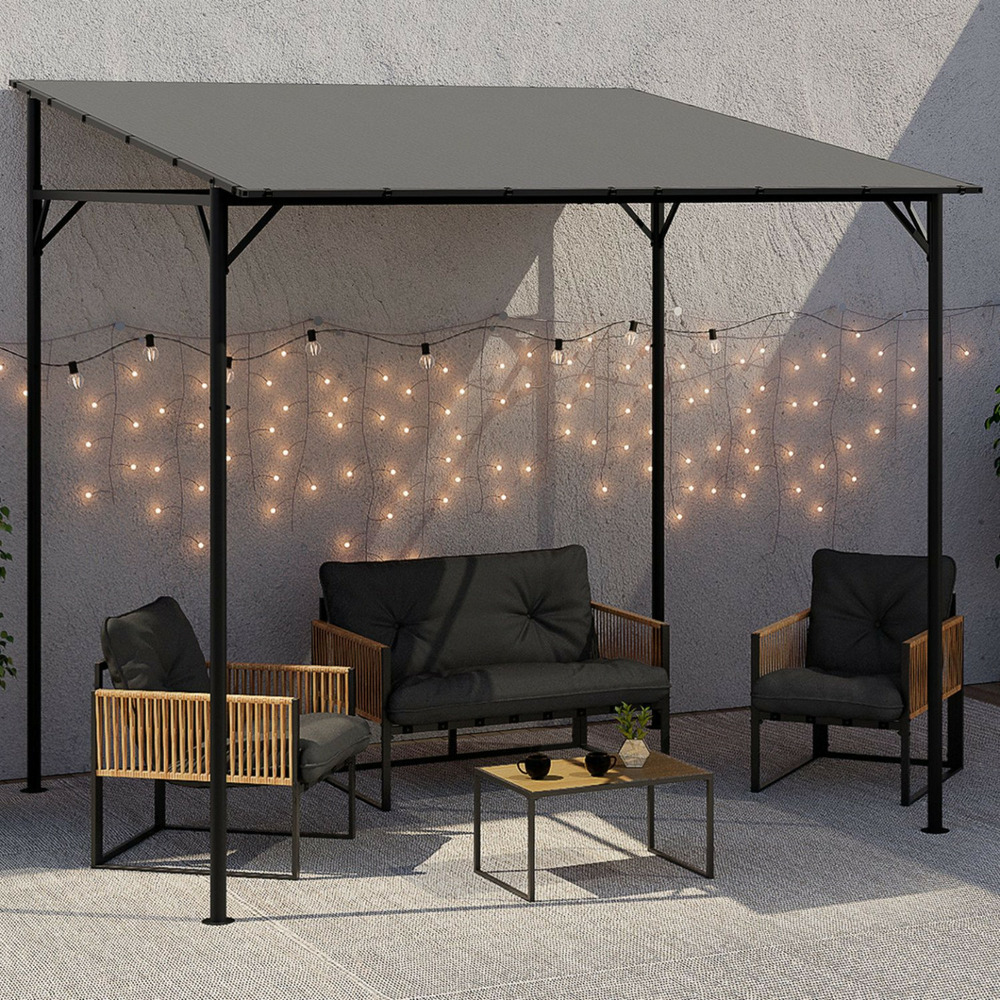 Pergola adossée - tonelle de jardin 2.3 x 2.4 m