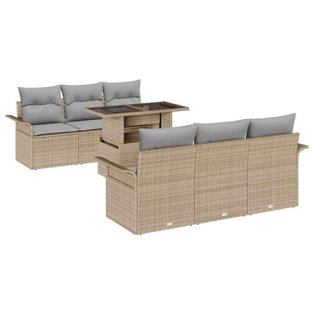 Ensemble de canapé de jardin 7 pc beige