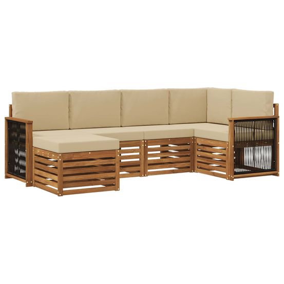 Ensemble de canapés d'extérieur 5 pc naturel