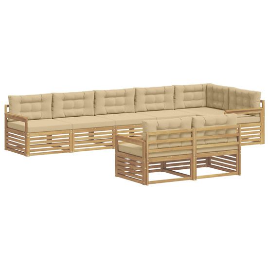Ensemble de canapés d'extérieur 8 pc blanc et beige polyester