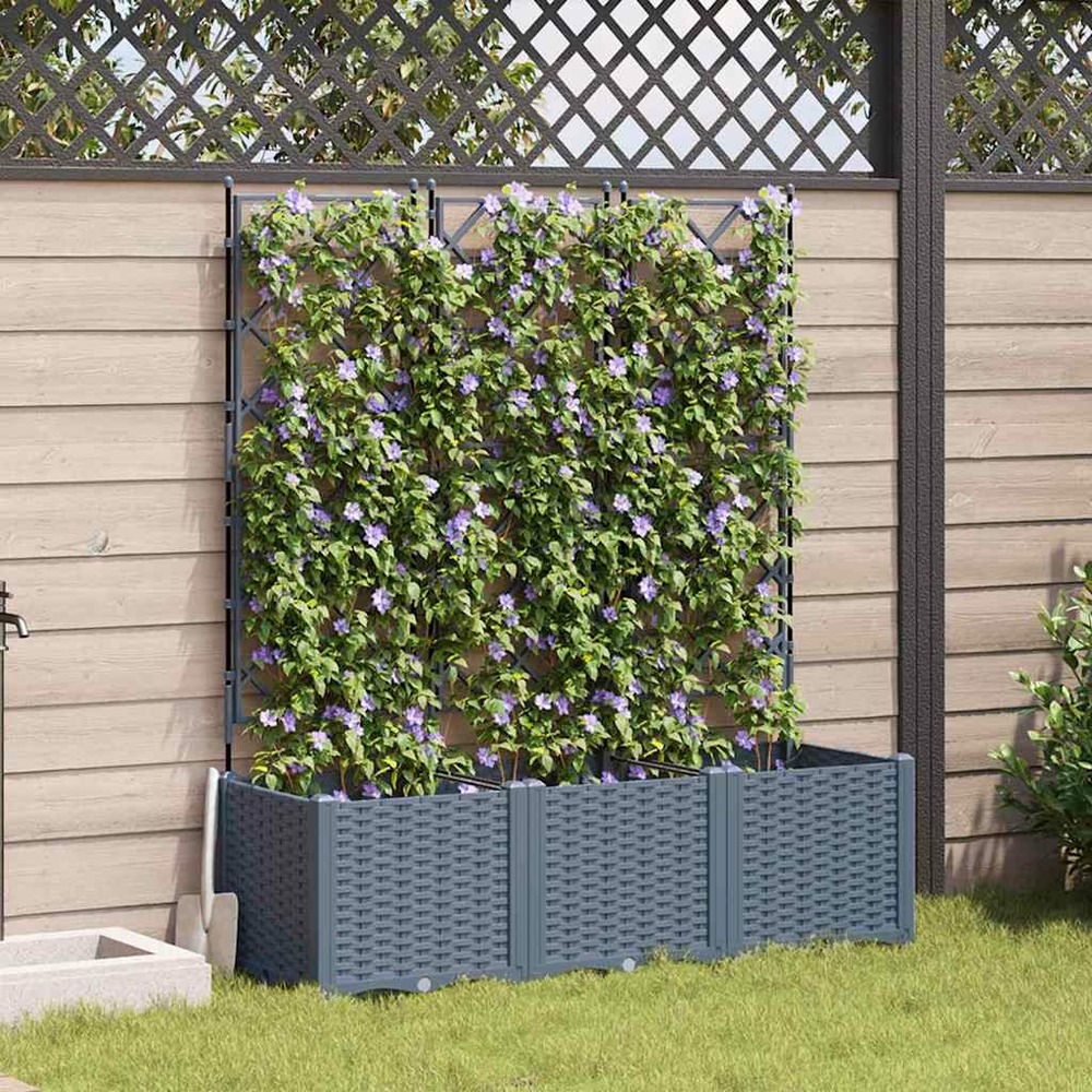 Cache-pot de jardin 3 pcs gris clair 120 x 40 x 143 cm