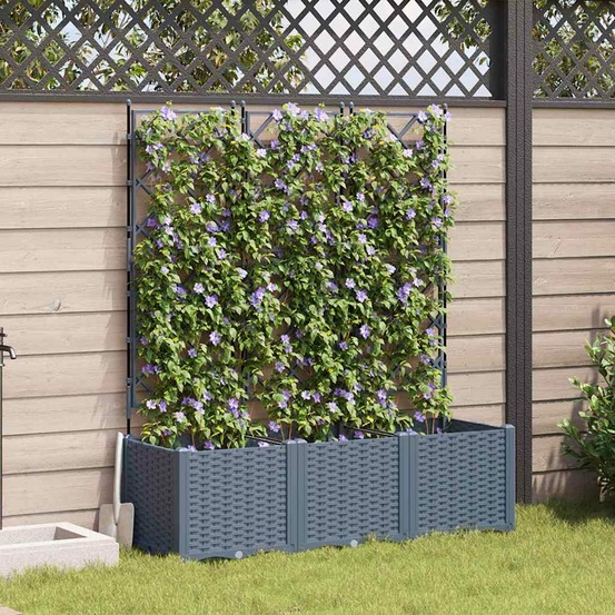 Cache-pot de jardin 3 pcs gris clair 120 x 40 x 143 cm