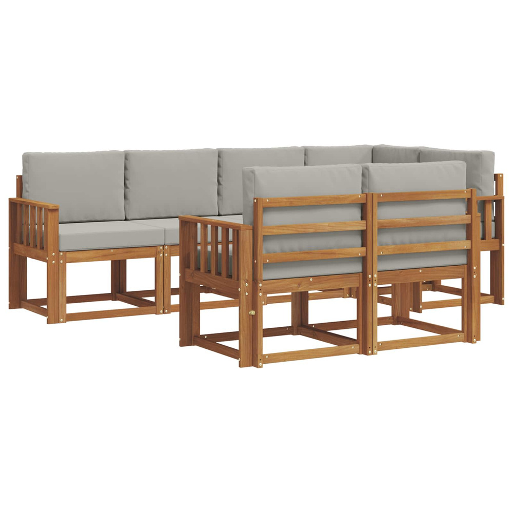 Ensemble de canapés d'extérieur 7 pcs gris naturel et clair