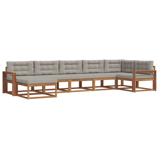 Ensemble de canapés d'extérieur 7 pcs gris naturel et clair