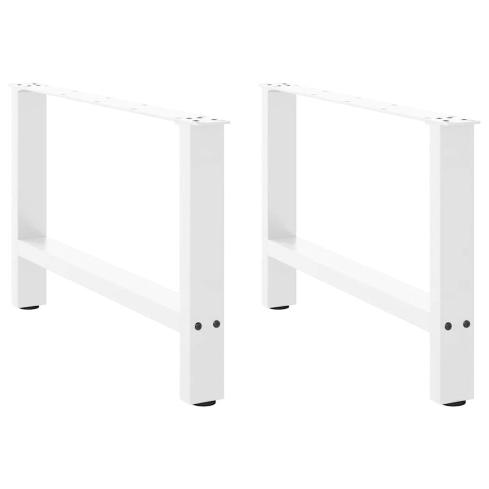 Pieds de table basse blanc 2 pièces 70 x (42-43) cm acier