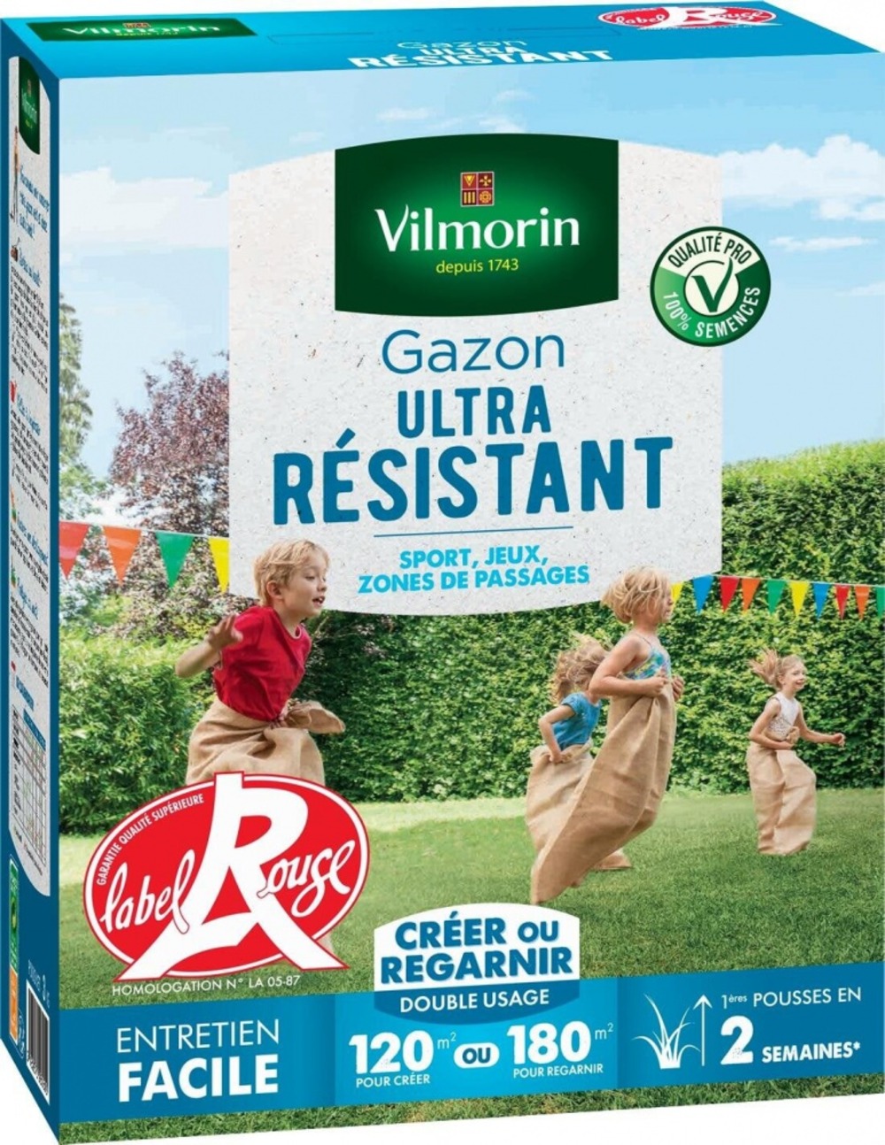 Gazon ultra resistant vilmorin, 3 kg, 120 m²