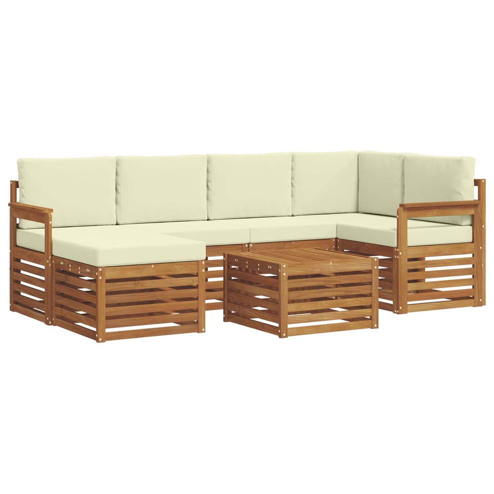 Ensembles de canapés avec coussin 7 pcs naturel et crème