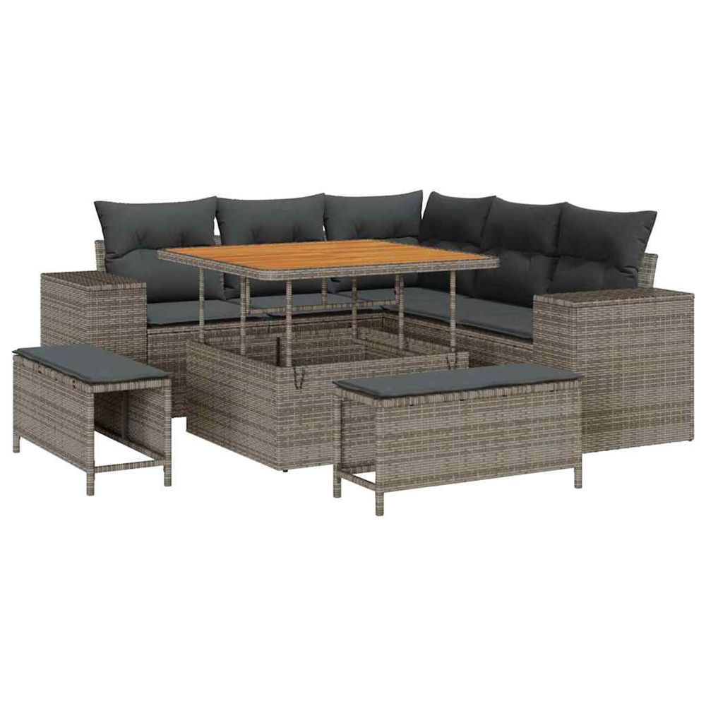Ensemble de canapé de jardin 8 pc 7-nombre de places gris