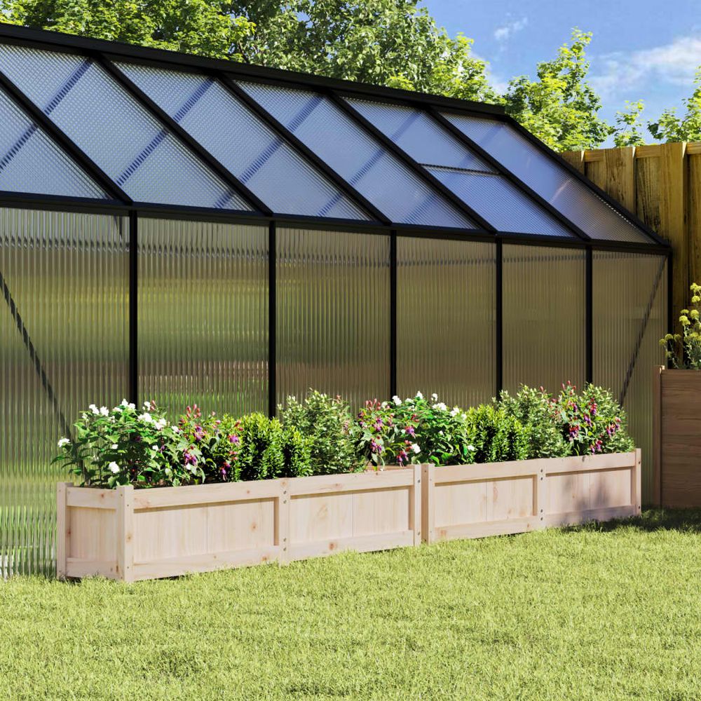 Lot de 2 jardinières en bois de pin massif pour extérieur 150x31x31 cm
