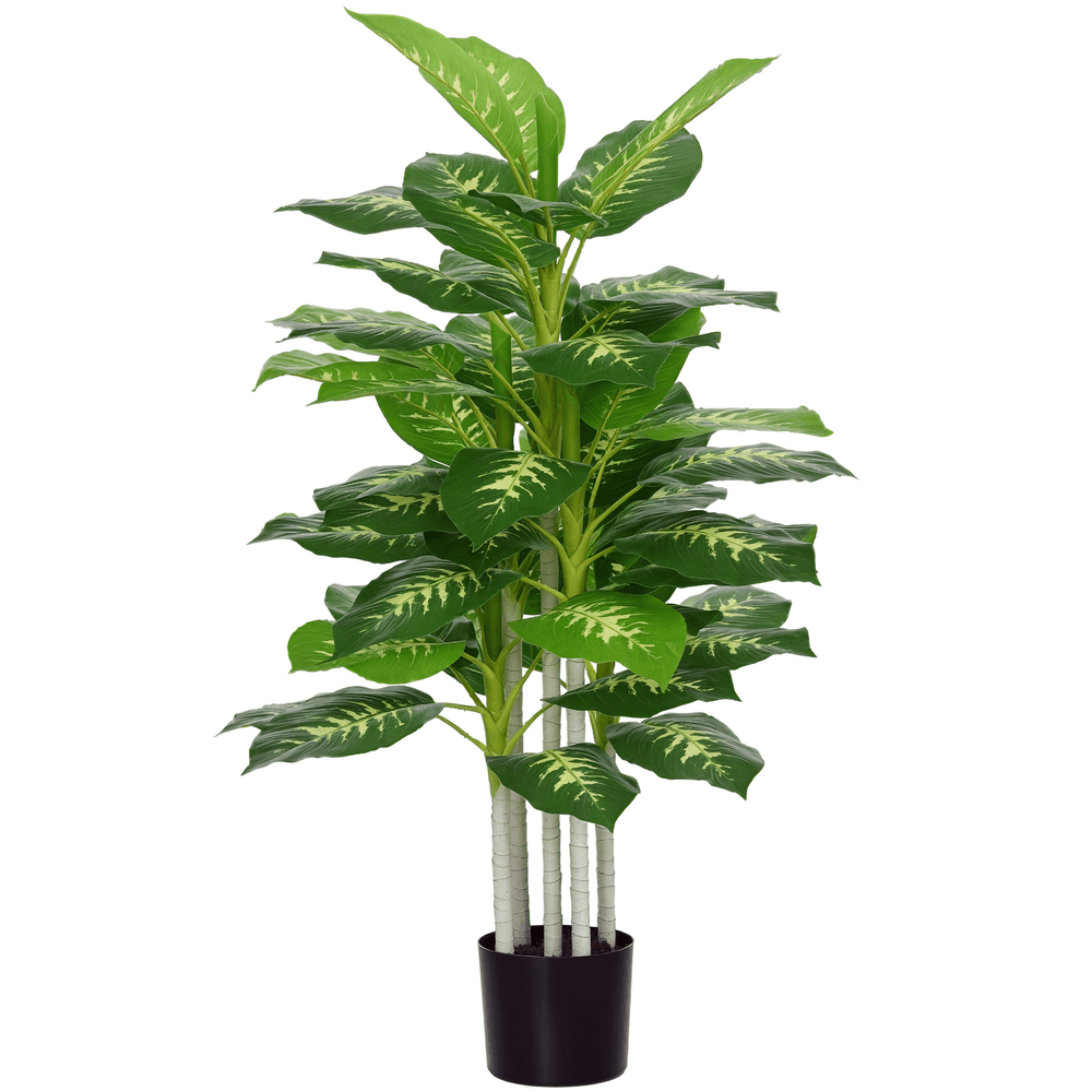 Plante artificielle calathea plastique pe décoration intérieur 53 feuilles 120cm vert
