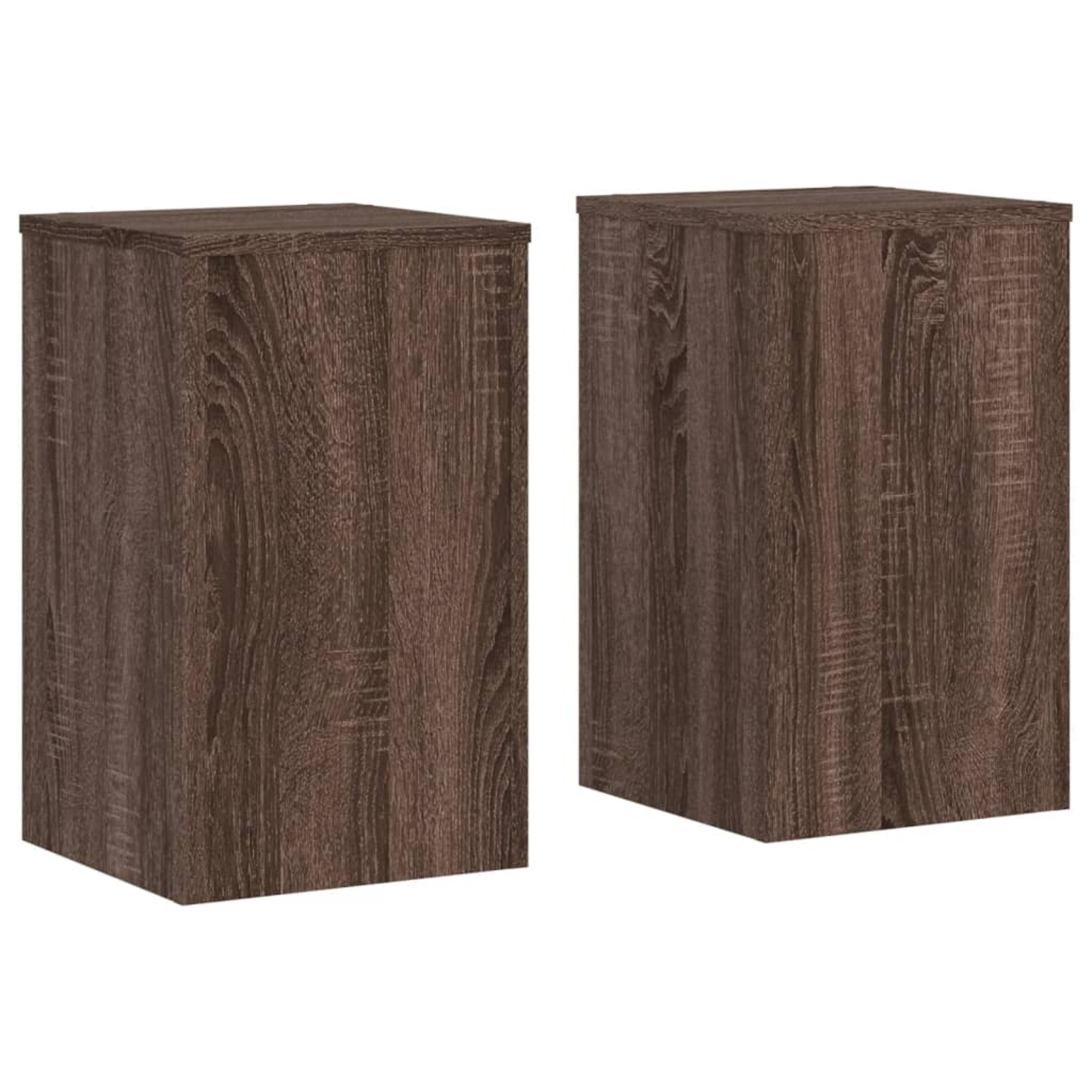Supports pour plantes 2 pcs chêne marron bois d'ingénierie