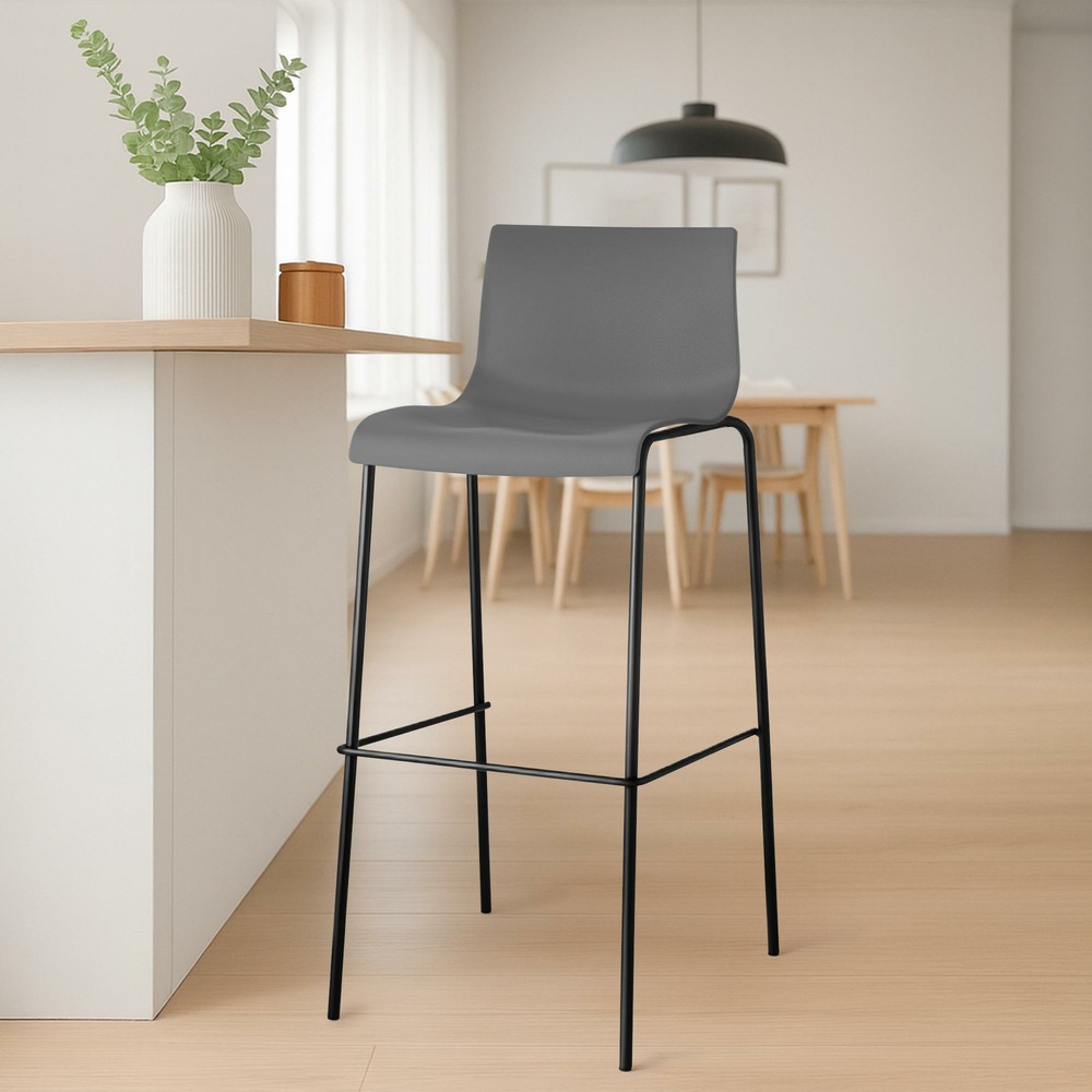 Tabouret de bar hoover structure 4 pieds noir