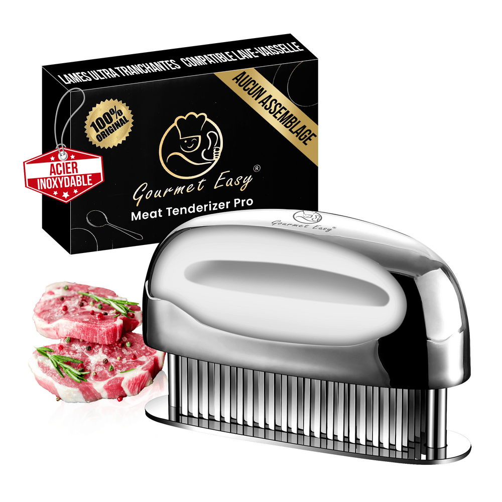 Attendrisseur viande inox lames aiguilles ultra tranchantes accessoire steak