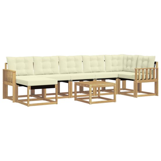 Ensemble de canapés d'extérieur 8 pc blanc et crème