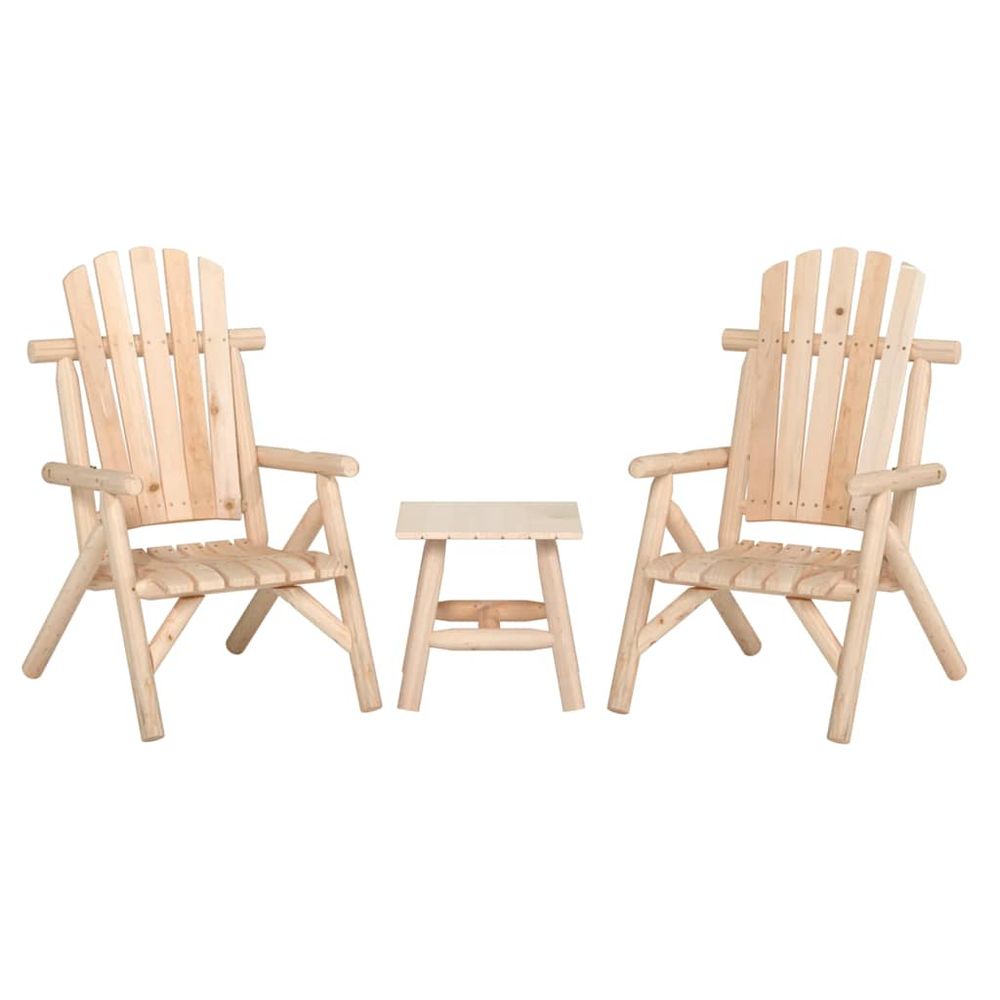 Ensemble de salon de jardin 3 pcs bois massif d'épicéa
