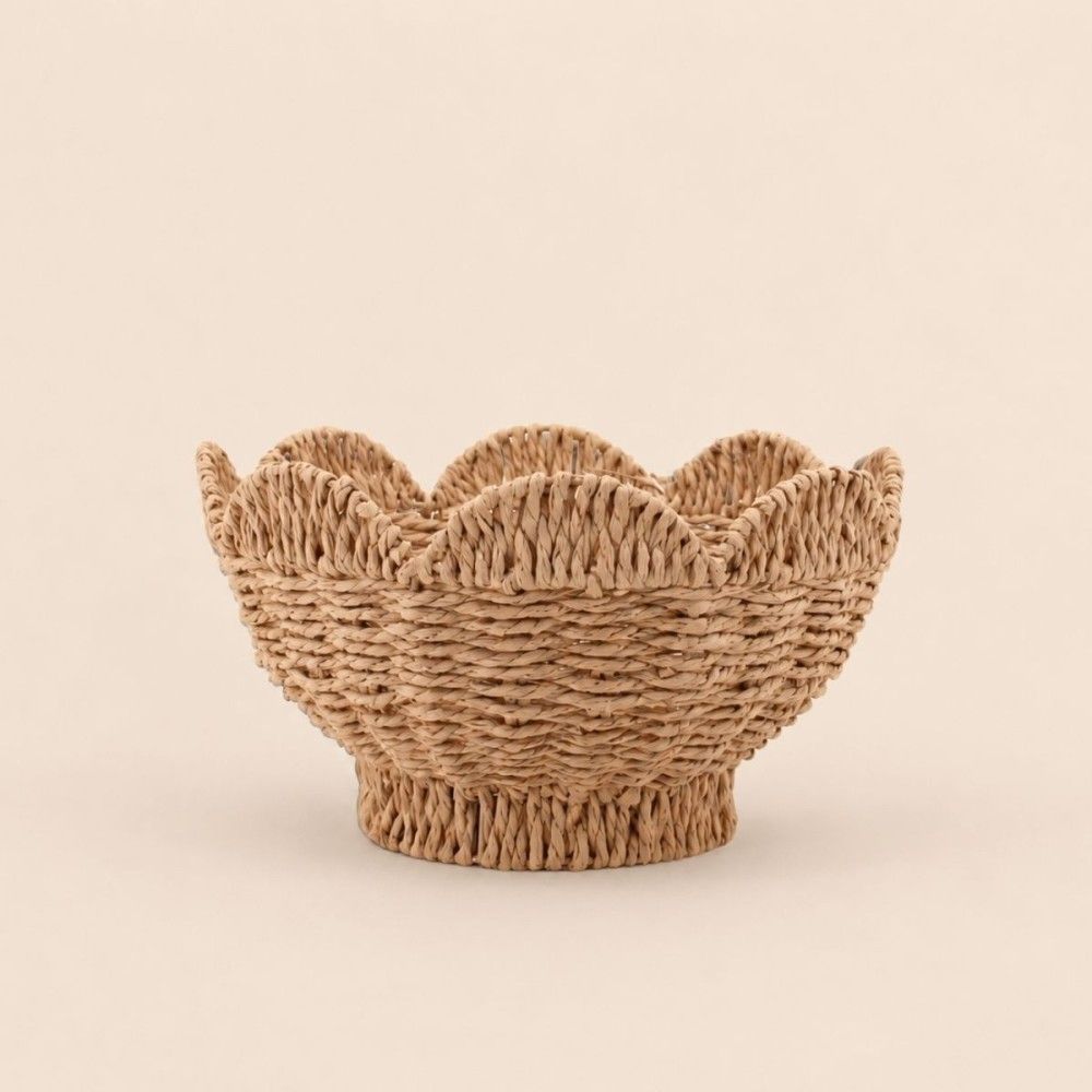Corbeille forme fleur en corde papier 28cm