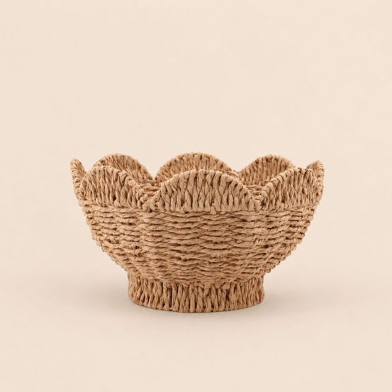 Corbeille forme fleur en corde papier 28cm
