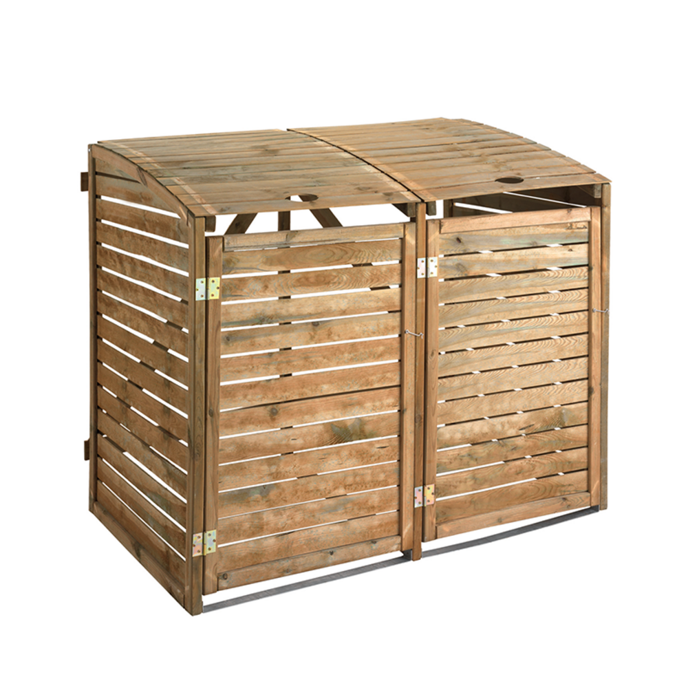 Cache poubelles double - 150 x 90 x 125 cm