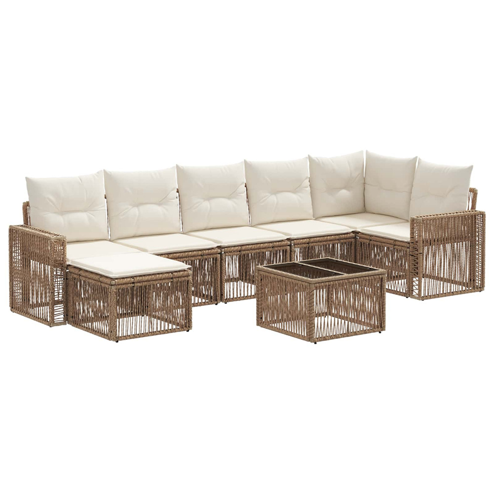 Ensemble de canapé de jardin 8 pcs beige et blanc crème
