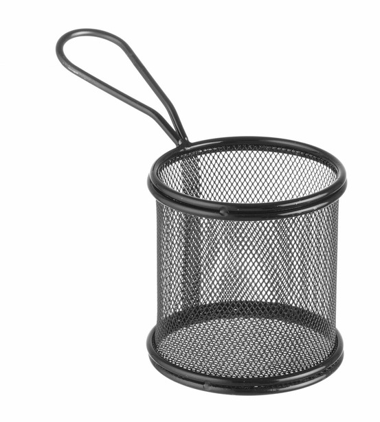 Paniers à frites miniatures noir mat 90x90x(h)90 mm - hendi