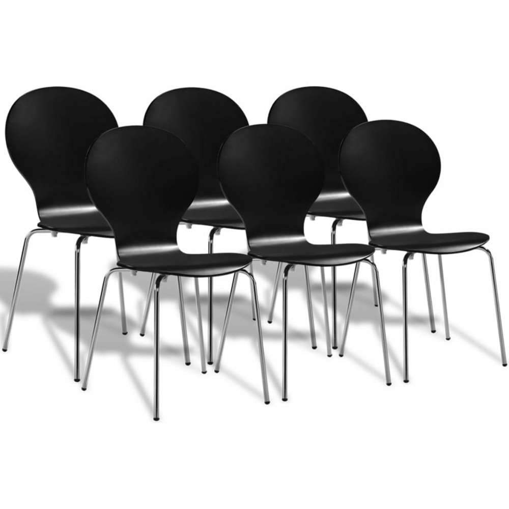 Chaises de salle à manger 6 pcs noir plastique