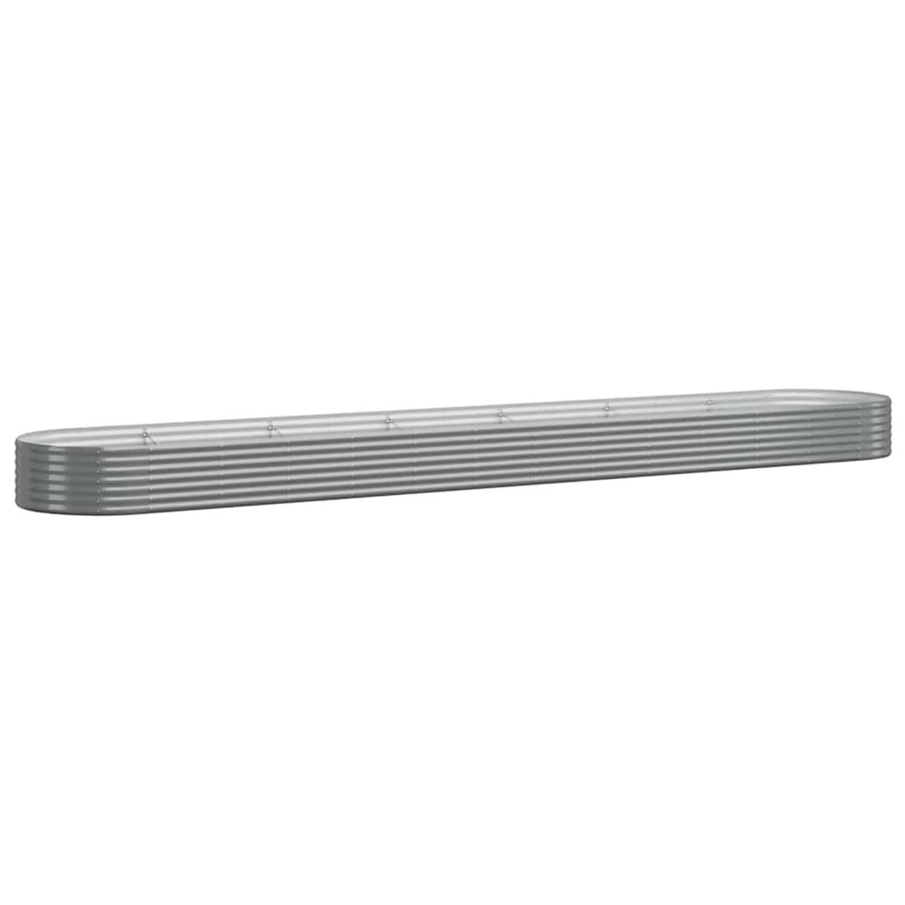 Lit surélevé de jardin acier galvanisé 544x100x36cm gris