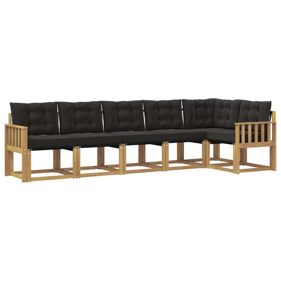 Ensemble de canapés d'extérieur 6 pc blanc et noir