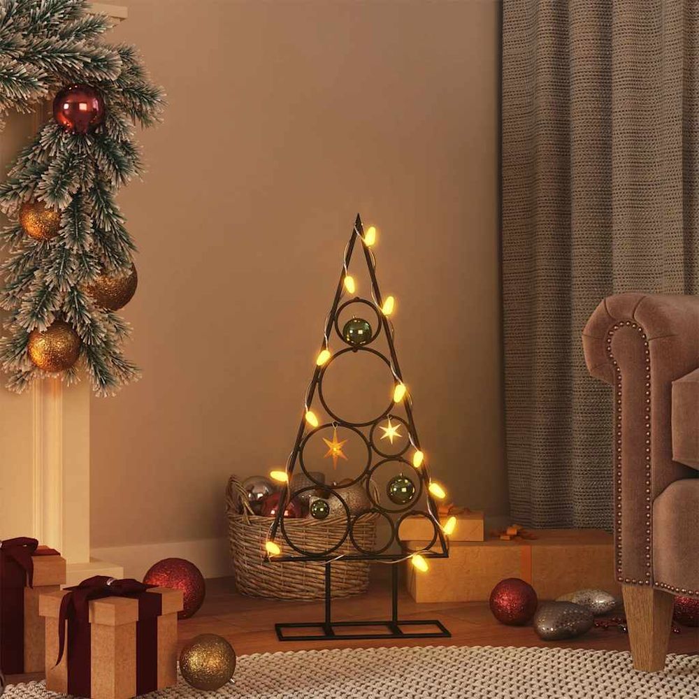 Sapin de noël spirale en métal à décorer pour intérieur et extérieur noir 60 cm
