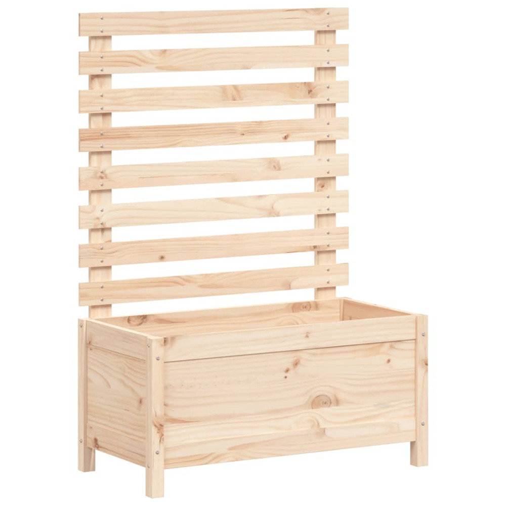 Jardinière d'extérieur avec support 79x39,5x114 cm bois de pin massif