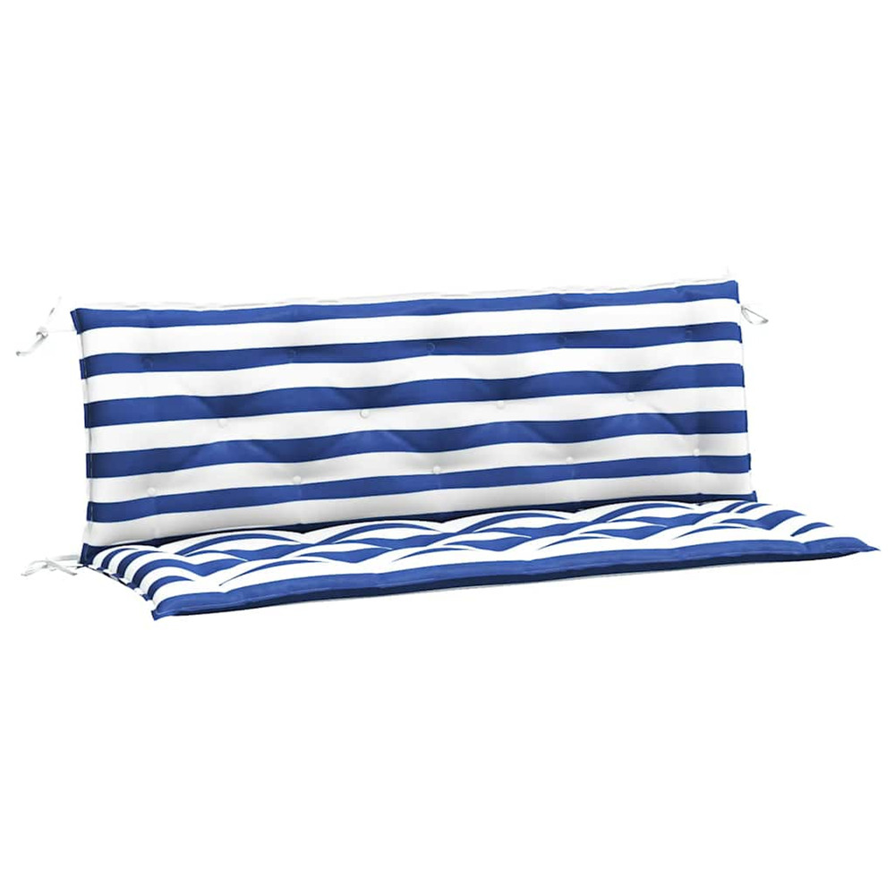 Coussins de banc de jardin lot de 2 rayures bleues et blanches
