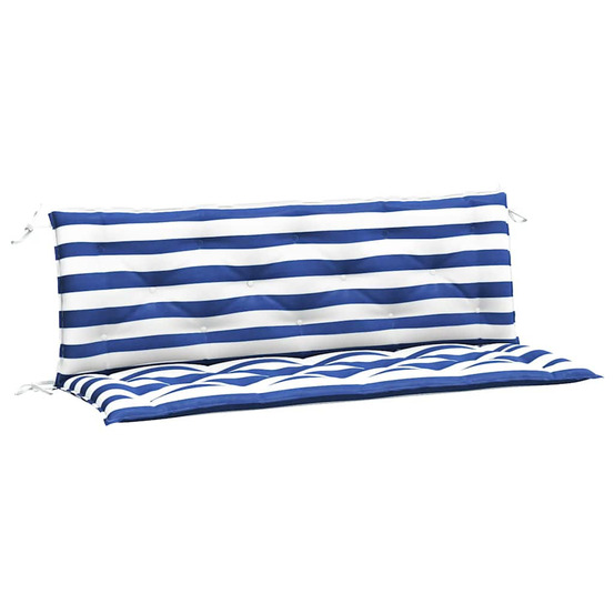Coussins de banc de jardin lot de 2 rayures bleues et blanches