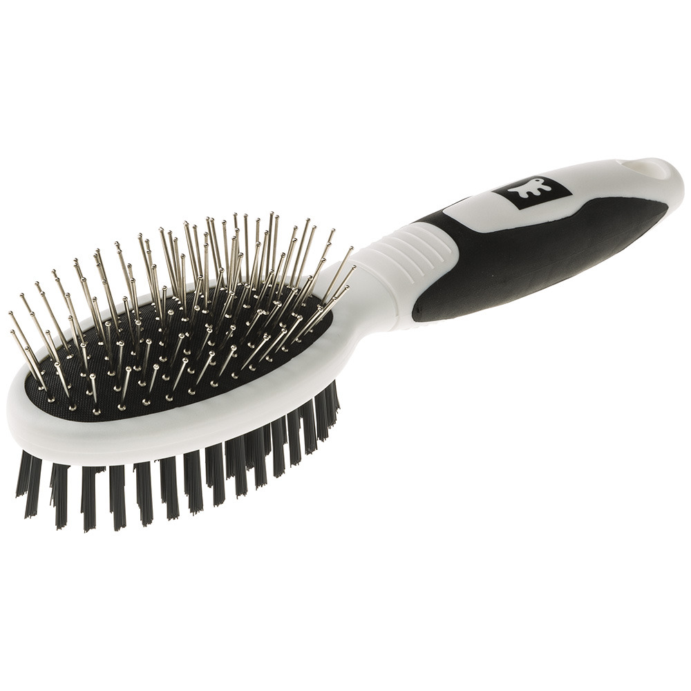 Brosse combinée poils-épingles en acier gro 5762 premium, pour chiens et chats à poils courts, moyens et longs
