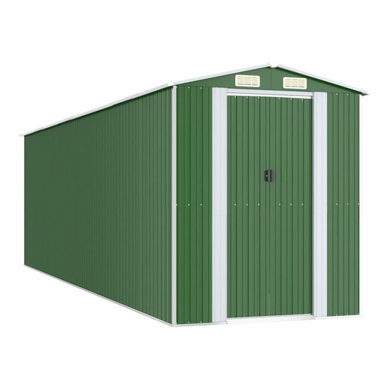 Abri de jardin vert 192x689x223 cm acier galvanisé