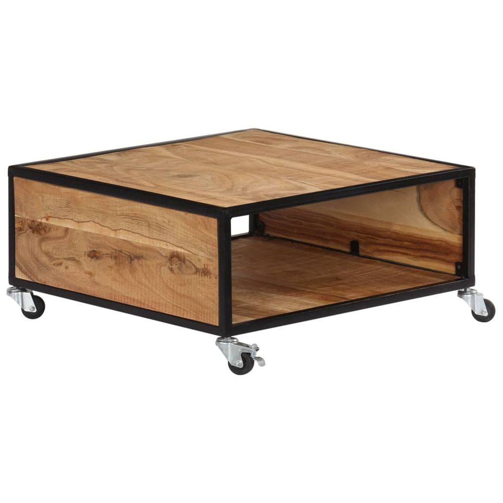 Table basse 70x70x32 cm bois solide d'acacia