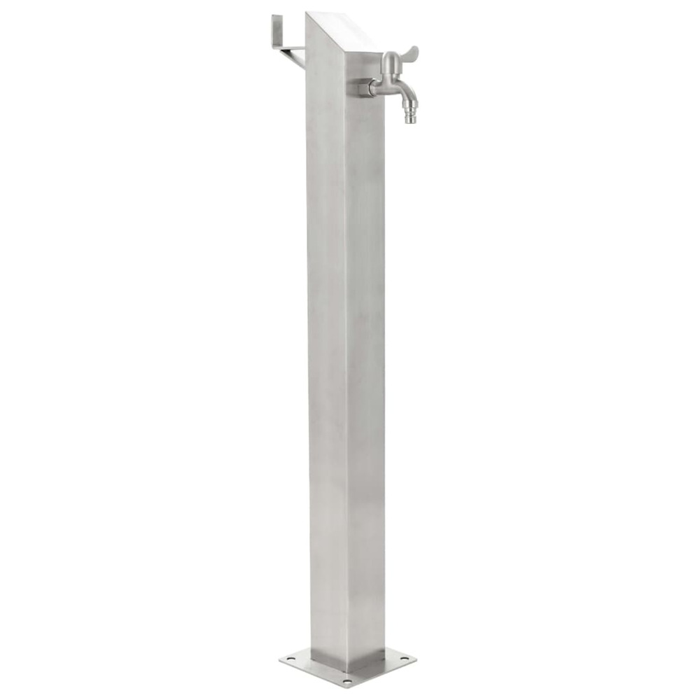 Colonne à eau de jardin carrée acier inoxydable 95 cm